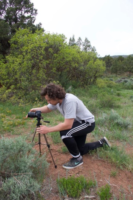 Video Production Intern Gabirel Ezcurra shooting some footage for an Adventure